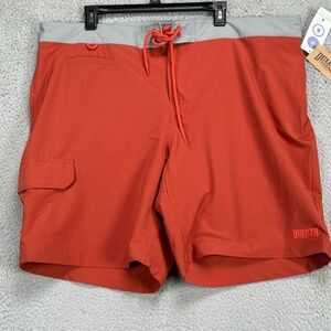 Duluth Trading Co. Swim Trunks Mens 42X9 Orange Flex Bull Moose Board Shorts NEW